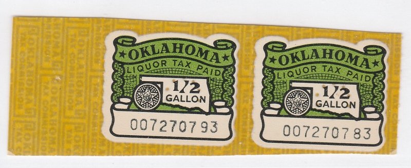 USA State Oklahoma fiscal revenue stamp n56 as seen mint