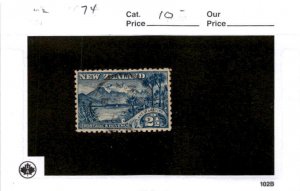 New Zealand, Postage Stamp, #74 Used, 1898 Lake Wakatipu (AD)