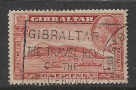 Gibraltar - Scott 96 - KGV Pictorials -1931- FU - Wmk 4 - Single 1p Stamp