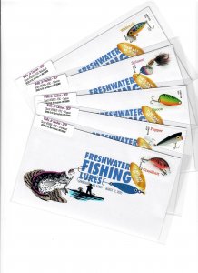 Scott 5965a -FDC -Freshwater Fishing Lures - 5 Covers- HP -Wally Jr Cachet - DCP