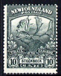 Newfoundland 1919 Caribou 10c grey-greene lightly mounted...