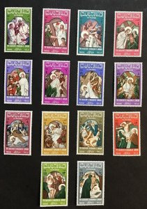 Jordan 1966 VF MNH Sc# 531-531M 14 Stamps Signs of the Cross Mint Never Hinged