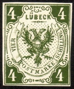 1859, Germany Lubeck, 4Sch, MNG, Sc 5, Reprint