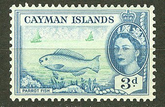 Cayman Is. # 141 3d. QE II Parrot Fish  (1) Unused VLH