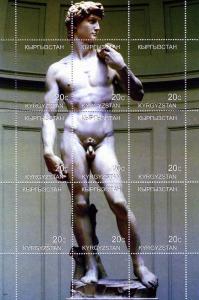 Kyrgyzstan 1998 APOLLO Sculpture Louvre Museum s/s perforated Mint (NH)