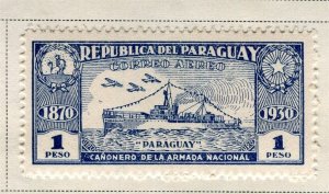 PARAGUAY; 1930-37 early Anniversary 1870 AIRMAIL issue Mint hinged 1P. value