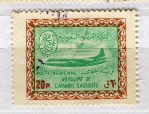 SAUDI ARABIA; 1963-64 early Vickers Viscount Airmail issue 20p. used value