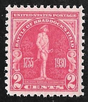 688 2 cent Brad Stamp mint OG NH EGRADED VF-XF 86