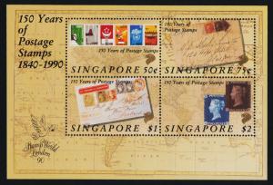 Singapore 566a MNH Stamp on Stamp, Map