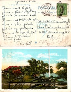 1929 US Naval Station Guantanamo Bay (Cuba) Picture Postcard Showing Marine S...