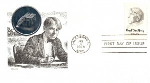 1978 FDC - 13c Stamp Carl Saudbury - Medallion Cachet - F25419