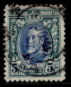 SOUTHERN RHODESIA GV SG27, 5s blue & blue-green, FINE USED. Cat £65.