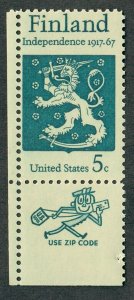 1334 Finland MNH Zip Code single