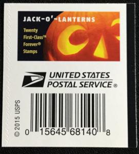 US #5137-5140 MNH Block of 4 Halloween Jack-O-Lanterns