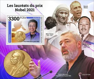 C A R - 2021 - Nobel Prize Winners 2021 - Perf Souv Sheet - Mint Never Hinged