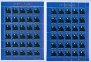 Faroe Islands. 1983. 2 Sheet, Christmas Seal. Mnh. 2 Diff. Perf. House & Moon.