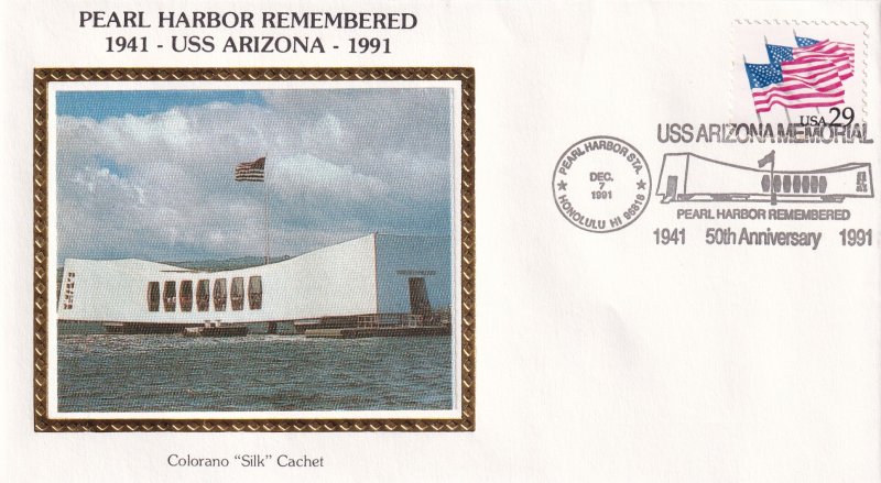 1991, 50th Anniv. Pearl Harbor Remembered Cover, Colorano Silk (E12294)