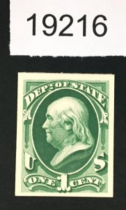 MOMEN: US STAMPS # O57P4 PROOF ON CARD LOT #19216