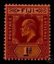 FIJI SC# 60, 1903 1p. KING EDWARD VII sound stamp MLH OG 