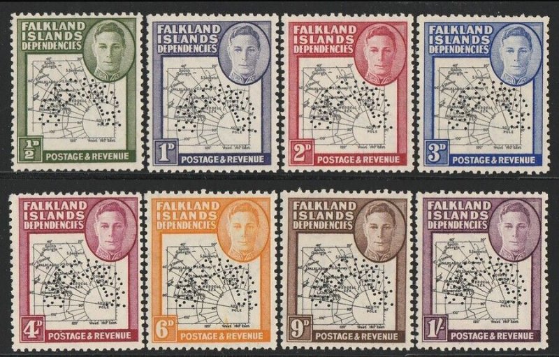 FALKLAND ISLANDS DEPENDENCIES 1946 KGVI Map set SPECIMEN. MNH **. Rare genuine.