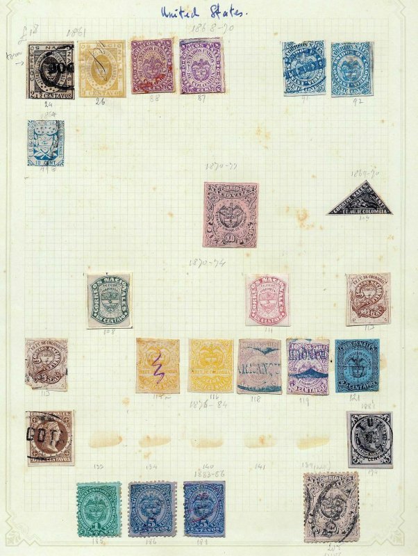 COLOMBIA States Early Imperf Perf M&U (24 Stamps) (As 783