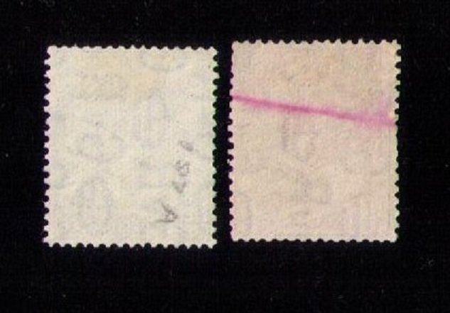 Great Britain Sg 418a-419a Used Watermark Sideways (Scott 187a/188a) F-VF