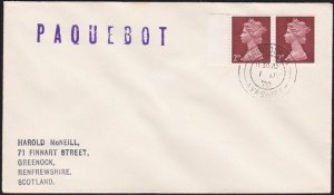 GB SCOTLAND 1970 cover ARDROSSAN PAQUEBOT - scarce.........................A9057