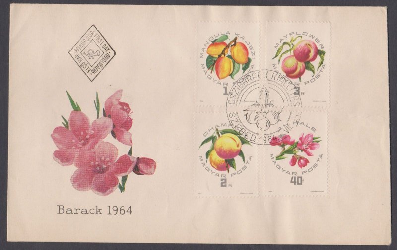 HUNGARY - 1964 FRUITS / APRICOTS EXPOSITION - 4V - FDC