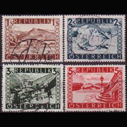 AUSTRIA 1946 - Scott# 496-9 Scenic Set of 4 Used one back thin