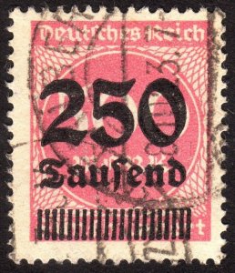 1923, Germany 250,000 Mk, Used, Sc 259, Mi 295