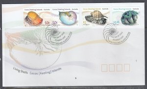 Cocos (Keeling) Is. Scott 345-7 FDC - Living Shells