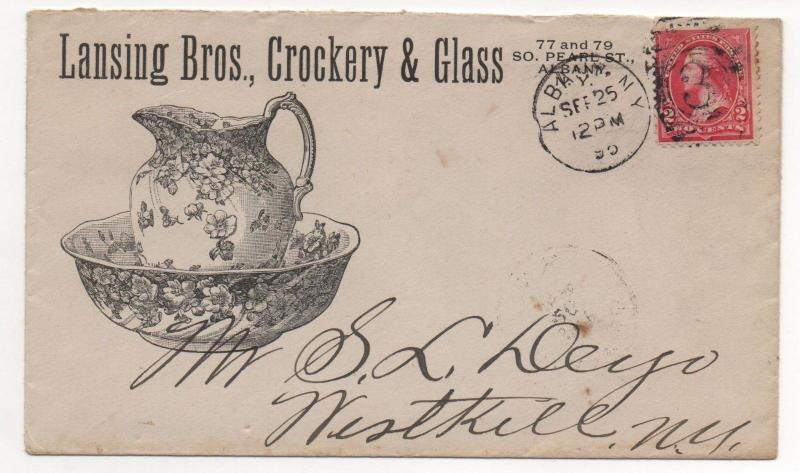 ADV COVER Lansing Bros Crockery & Glass Albany NY Sep 25, 1895