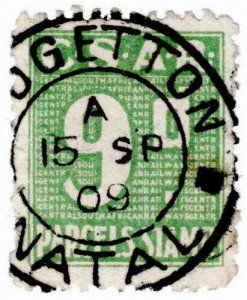 (I.B) Transvaal Railways : CSAR Parcel Stamp 9d