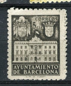 SPAIN 1930s early CIVIL WAR issue used Hinged Pictorial stamp Barcelona