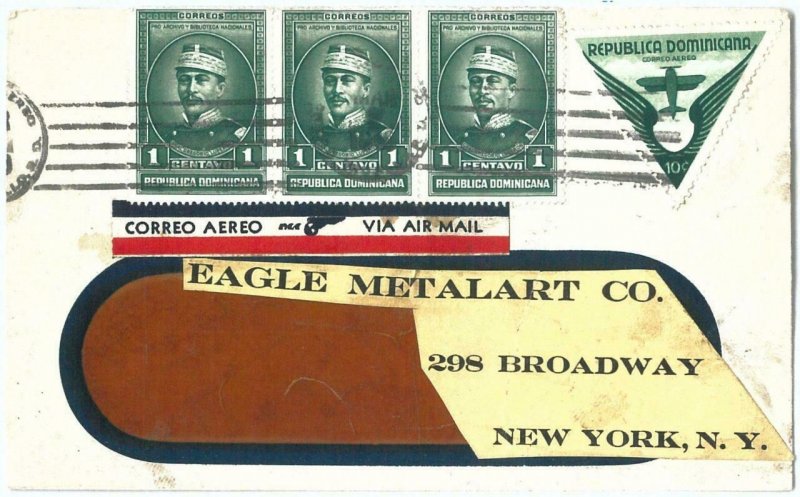 69259 - DOMINICANA - POSTAL HISTORY -  AIRMAIL COVER  to NEW YORK  - ADVERTISING