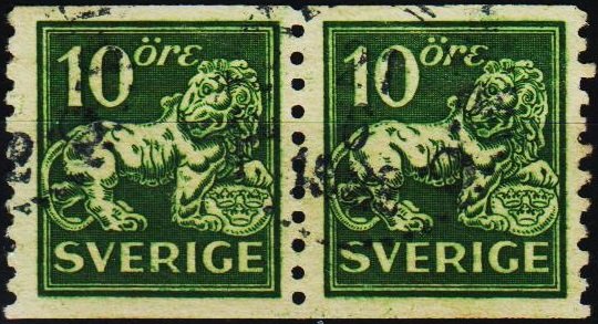 Sweden. 1920 10ore(Coil Pair) S.G.98B Fine Used