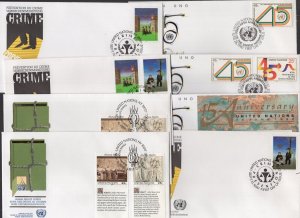 UN New York 1990-1994 Collection of 107 FDC's Appears Complete