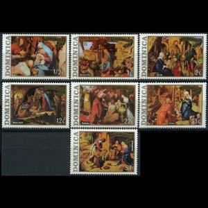 DOMINICA 1973 - Scott# 374-80 Xmas Set of 7 NH