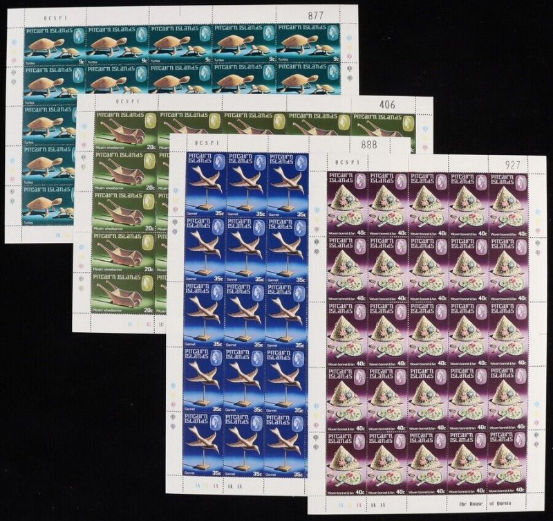 PITCAIRN ISLANDS 1980 Handicrafts set 9c-40c sheets of 25. MNH **. SG 207-10.