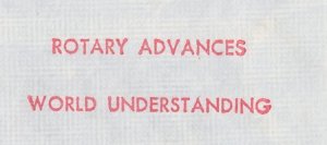 Meter cover USA 1968 Rotary International - Rotary Advances - World Understandin