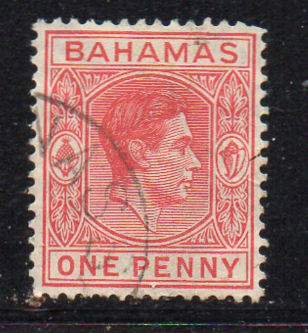 Bahamas Sc 101 1938 1d carmine George VI stamp used