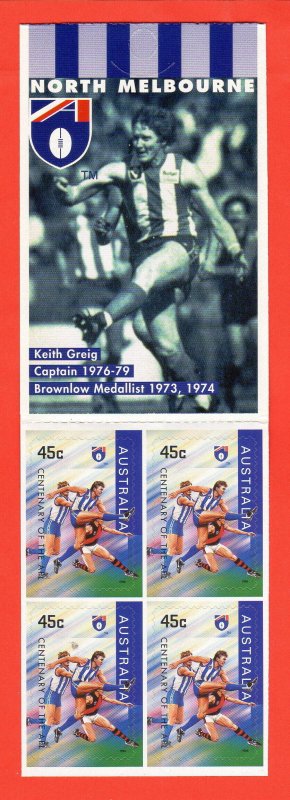 AUS SC #1508a MNH BKLT (w/Pane/10) 1996 Australian Football League (New Melbourn