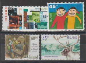 Iceland SC 993-4, 995, 996, 999 Mint, Never Hinged