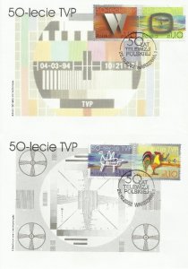 Poland 2002 FDC Stamps Souvenir Sheet Scott 3661 Polish Television