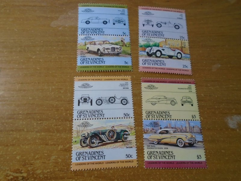 St Vincent  grenadines #  441/ 444/ 446/ 453  MNH   Vintage cars