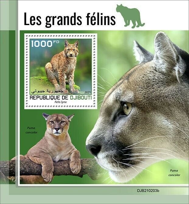 2021/05- DJIBOUTI - BIG CATS           1V complet set    MNH ** T