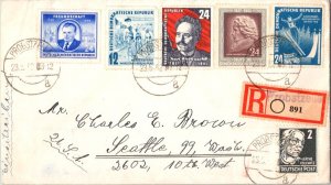 Germany East Germany  2pf Kathe Kollwitz, 12pf Cycling Race, 24pf Beethoven, ...