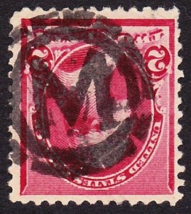 Scott 220, Used, M in Circle Fancy Cancel, Mystic. CT Cole Lm-43