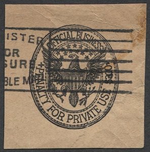 US Official Business Penalty Imprint Oval in Black on manila paper, Used VF