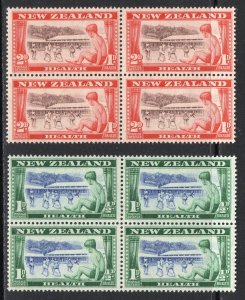 Thematic stamps NEW ZEALAND 1948 HEALTH 2v blocks of 4 mint